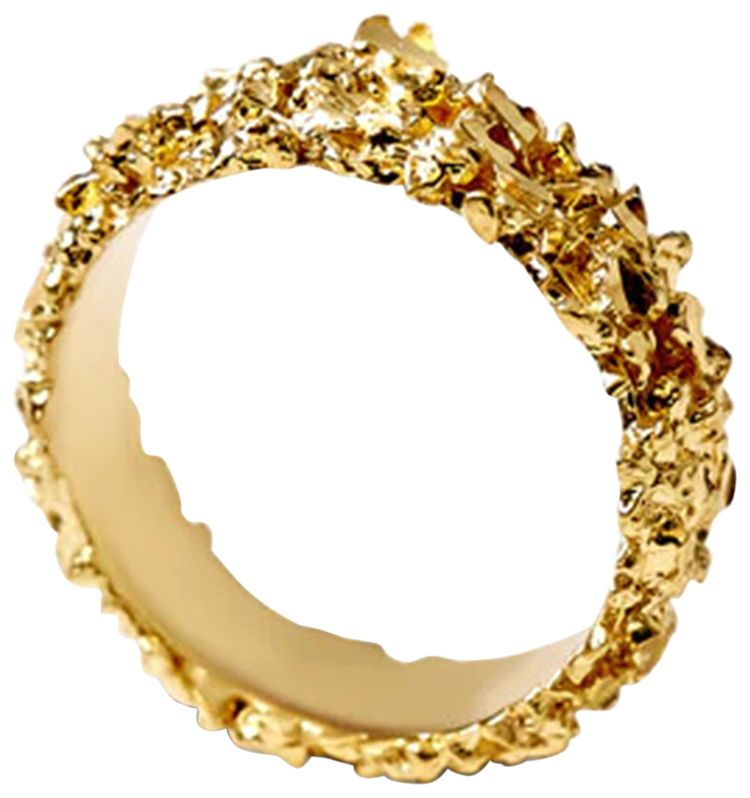 Veneda Carter VC007 Thin Pebbled Ring Gold Vermeil