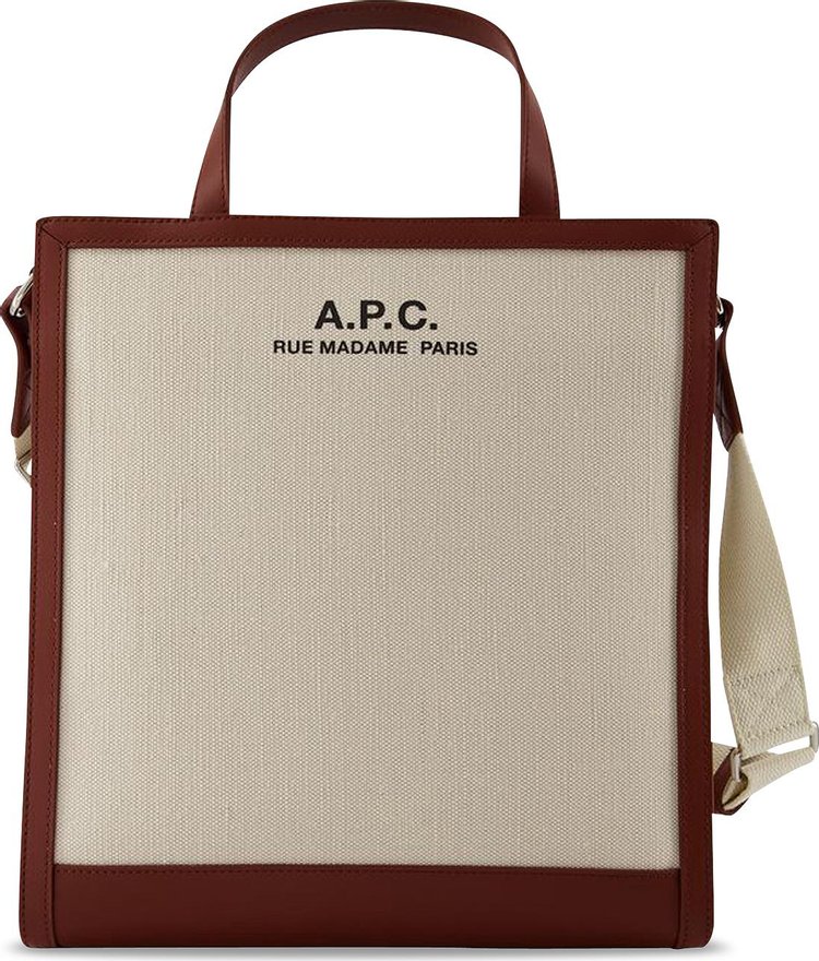 A.P.C. Logo Printed Canvas Tote Bag 'Beige'