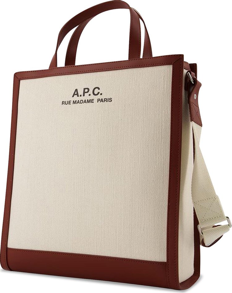 APC Logo Printed Canvas Tote Bag Beige