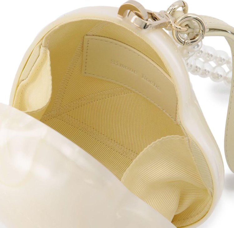 Simone Rocha Pearl Heart Medium Bag White