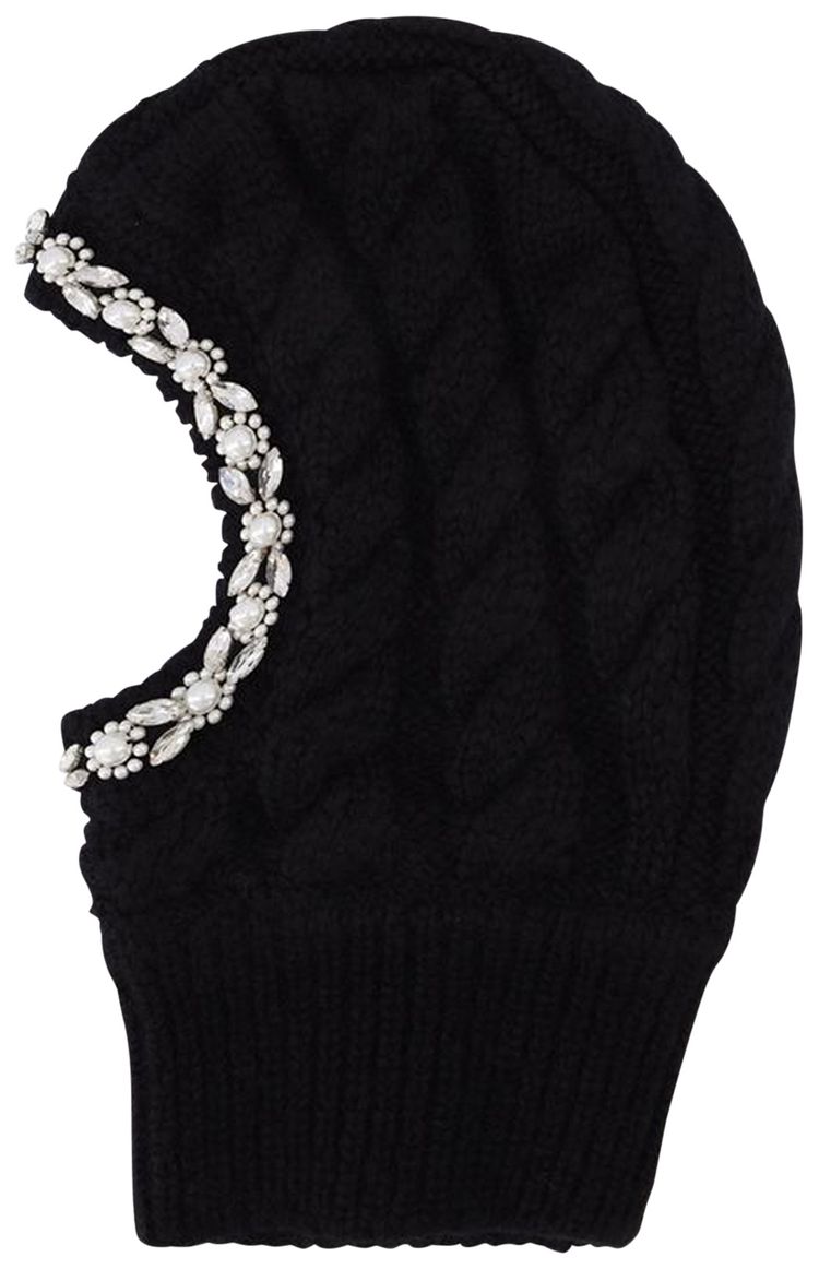 Simone Rocha Black Beaded Balaclava Multicolor