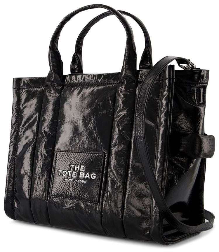 Marc Jacobs Shiny Crinkle Small Tote Bag Black