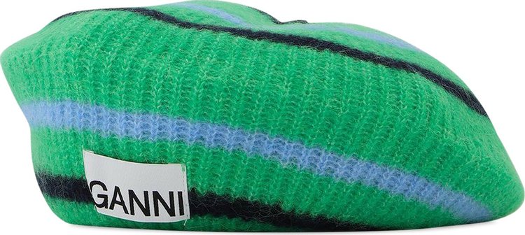 GANNI Soft Wool Beret Hat 'Green'