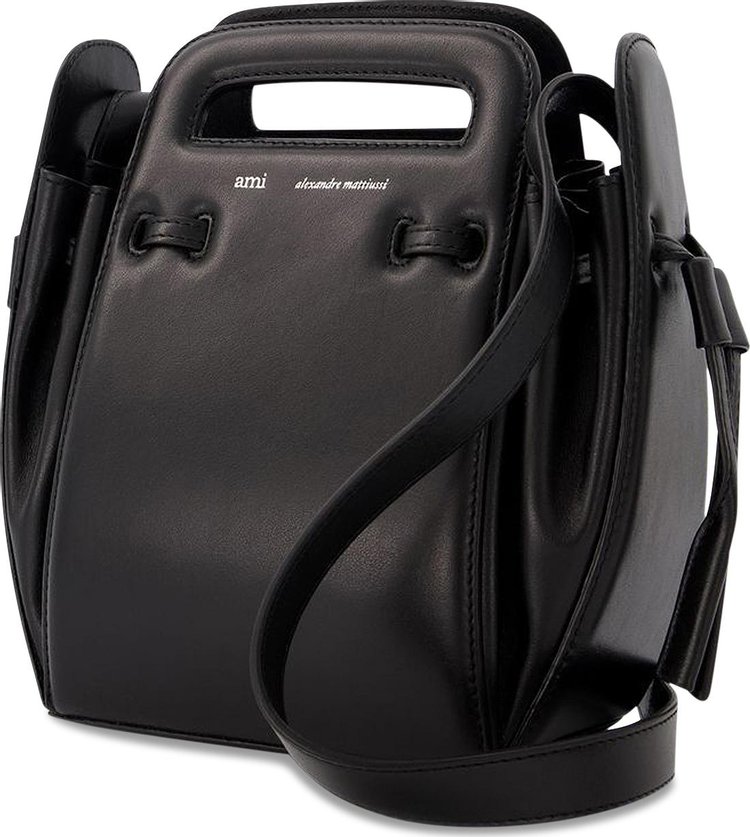 Ami Accordion Bucket Bag in Black Black