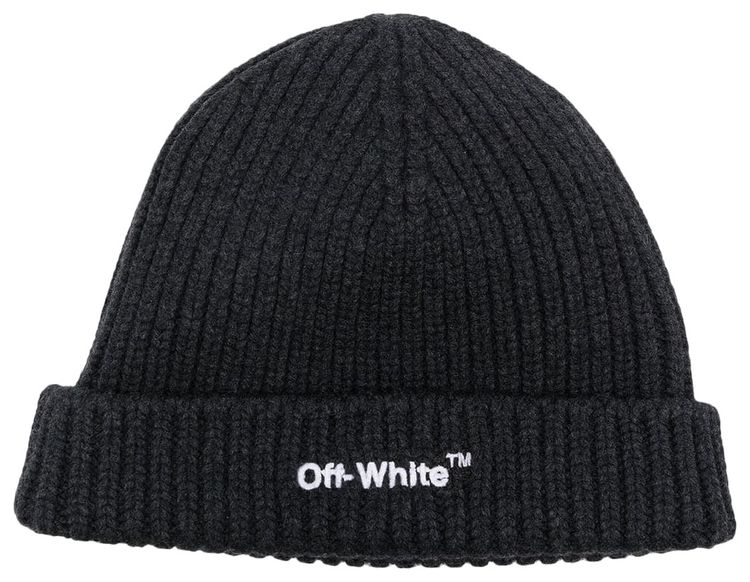 Off White Helvet Beanie BlackOptical White