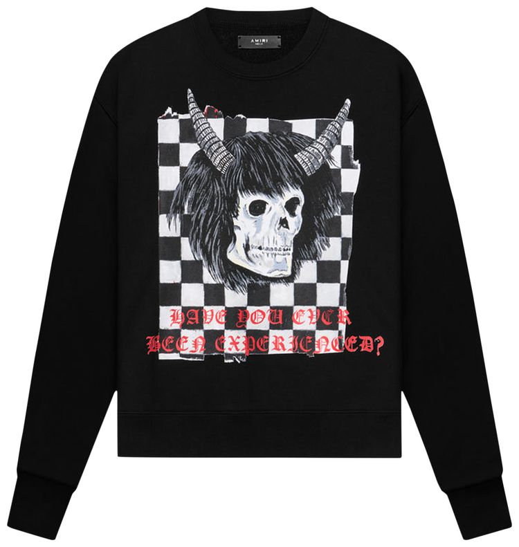 Amiri x Wes Lang Checker Skull Crew Black