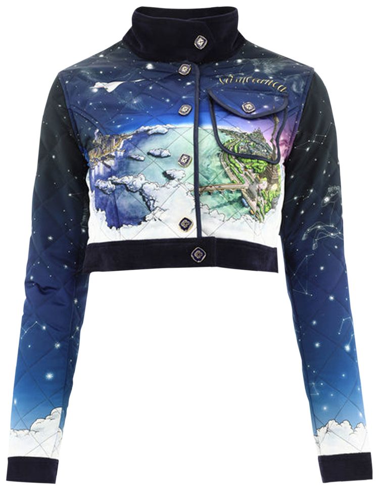 Casablanca Quilted Cropped Jacket Vol De Nuit