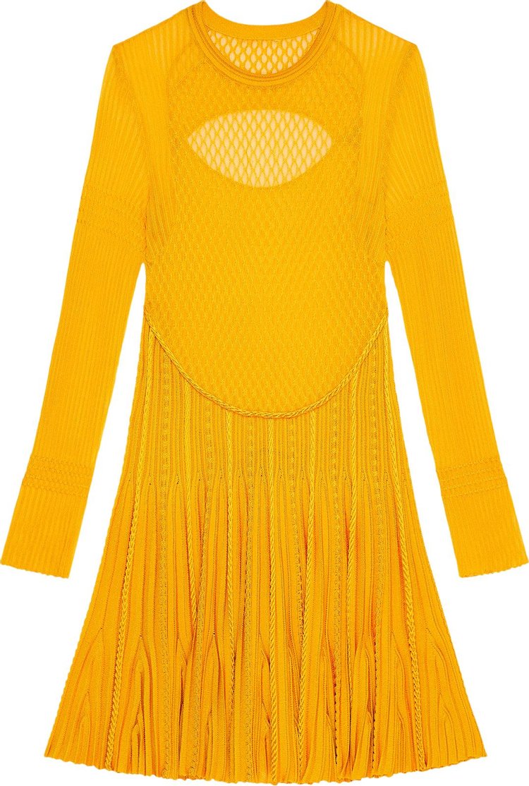 Givenchy Long-Sleeve Frills Dress 'Golden Yellow'