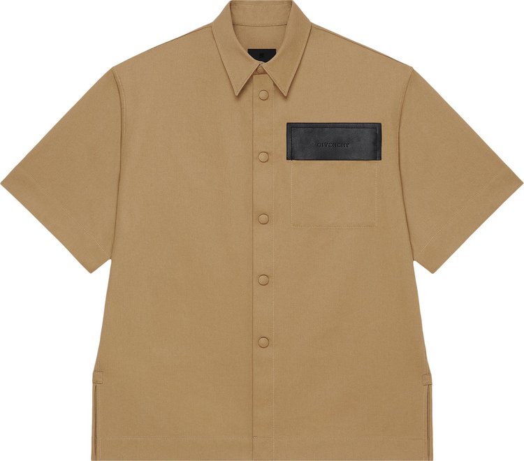 Givenchy Short-Sleeve Boxy Fit Casual Shirt With Flap 'Beige Camel'