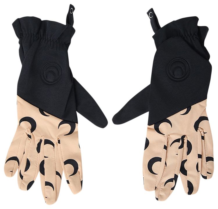 Marine Serre Color Block Moon Gloves All Over Moon Tan