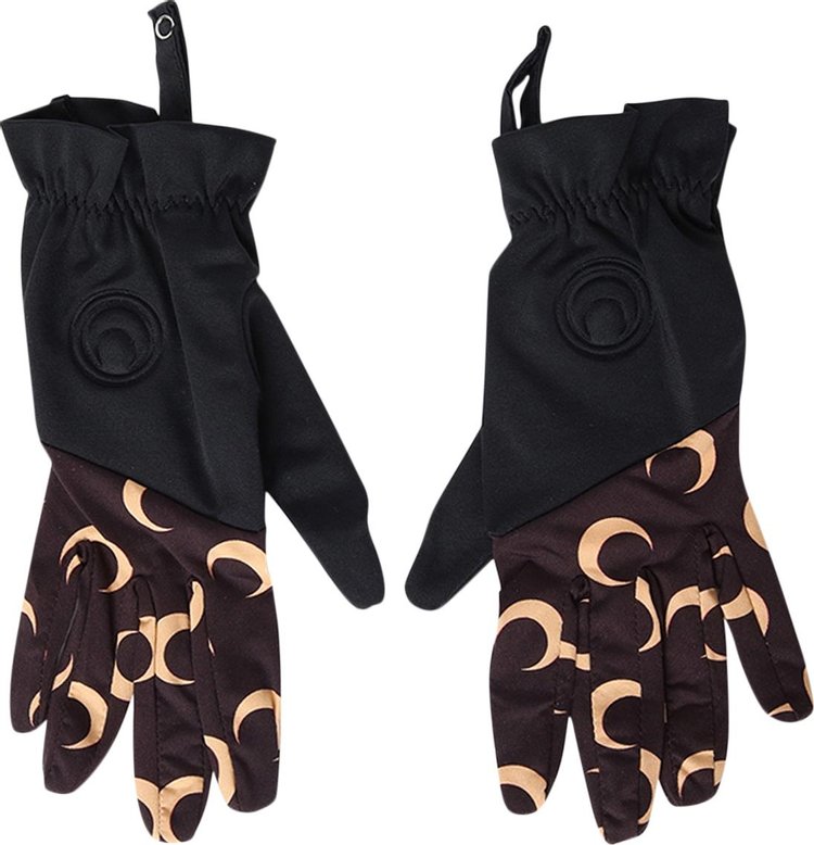 Marine Serre Color-Block Moon Gloves 'All Over Moon Brown'