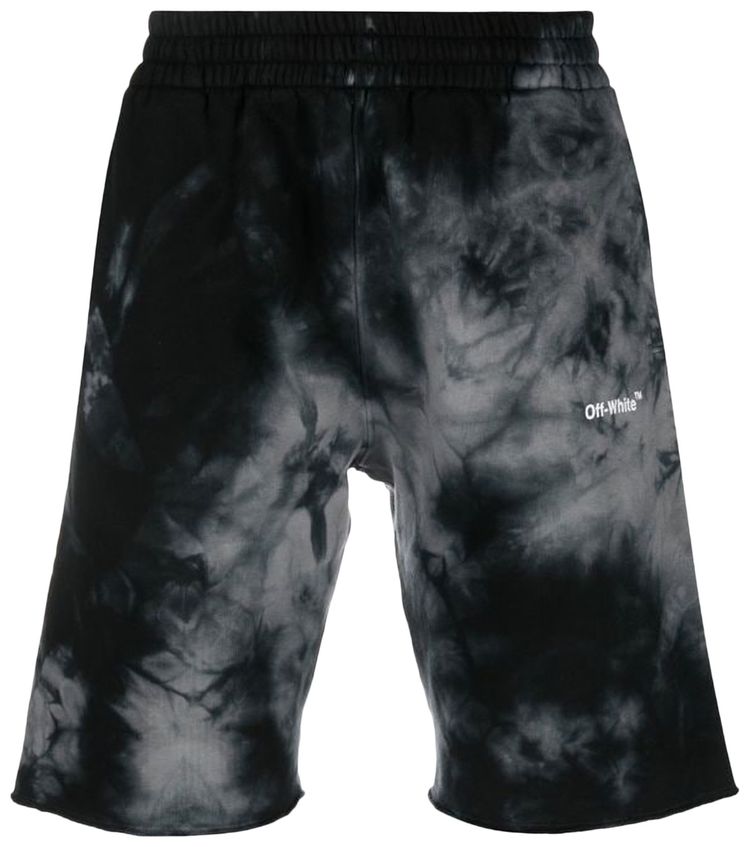 Off White Diag Tie Dye Sweatshorts Warm GreyWhite