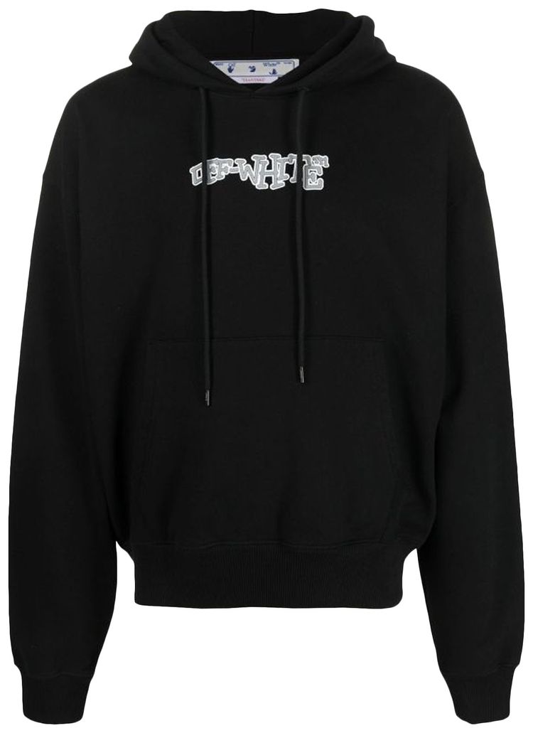 Off White Carlos Type Over Hoodie BlackWhite