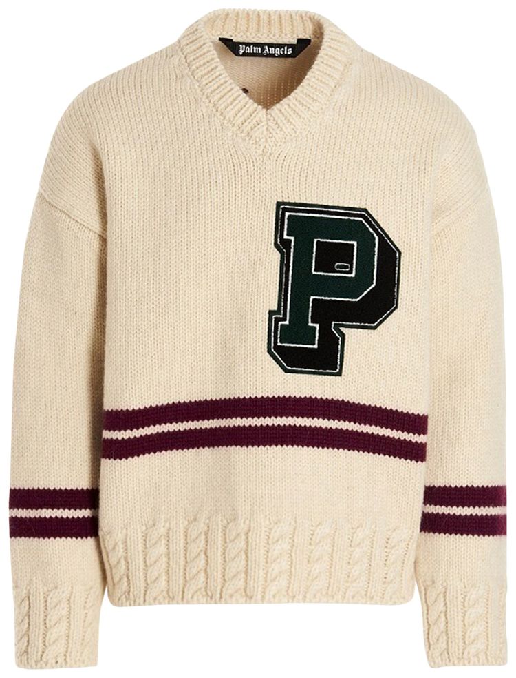 Palm Angels College V Neck Sweater ButterPurple