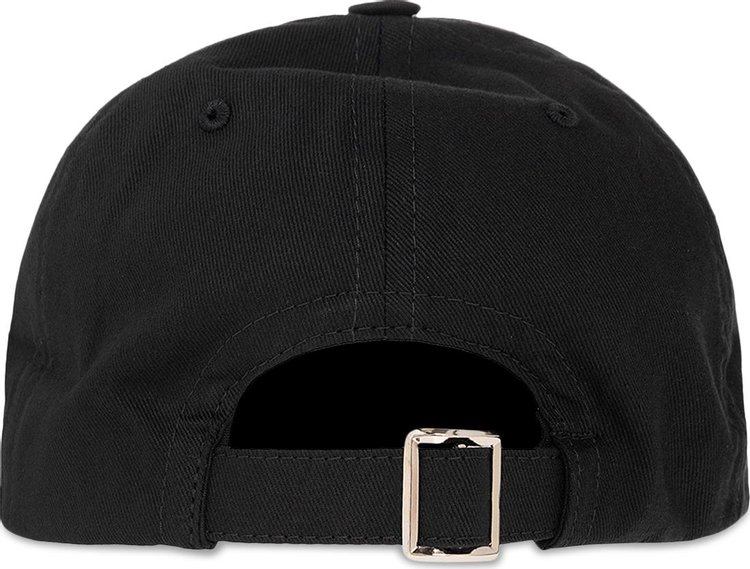 Raf Simons Cap With Embroidery And R Pin Black