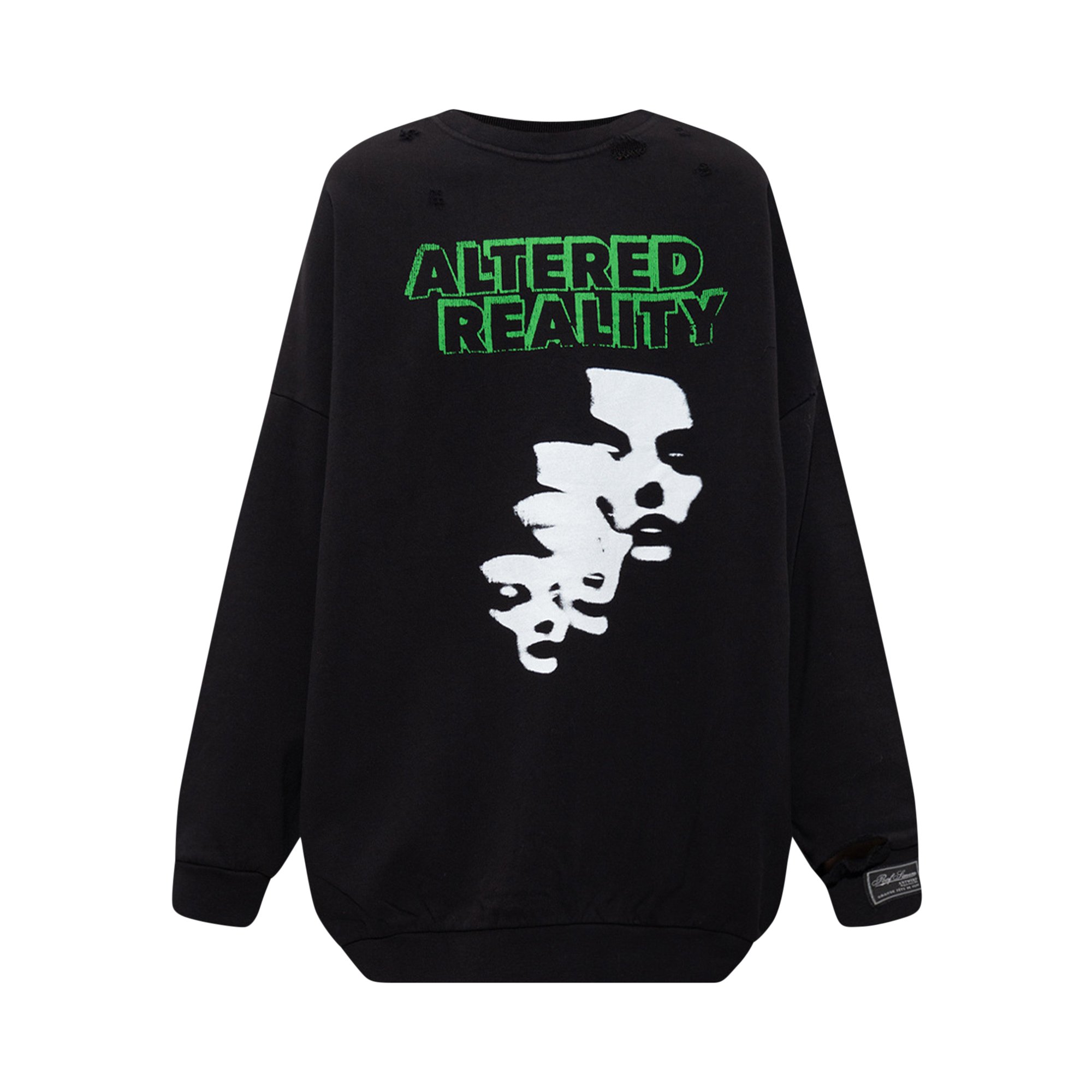 Raf Simons Destroyed Crew Neck Sweater Altered Reality Print 