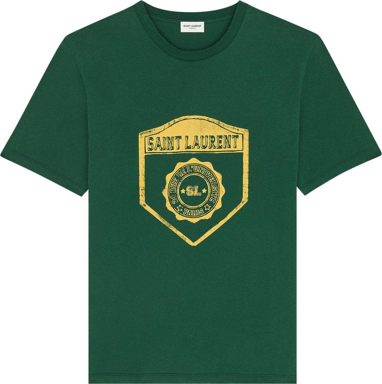 Saint Laurent T-Shirt 'Vert/Jaune'