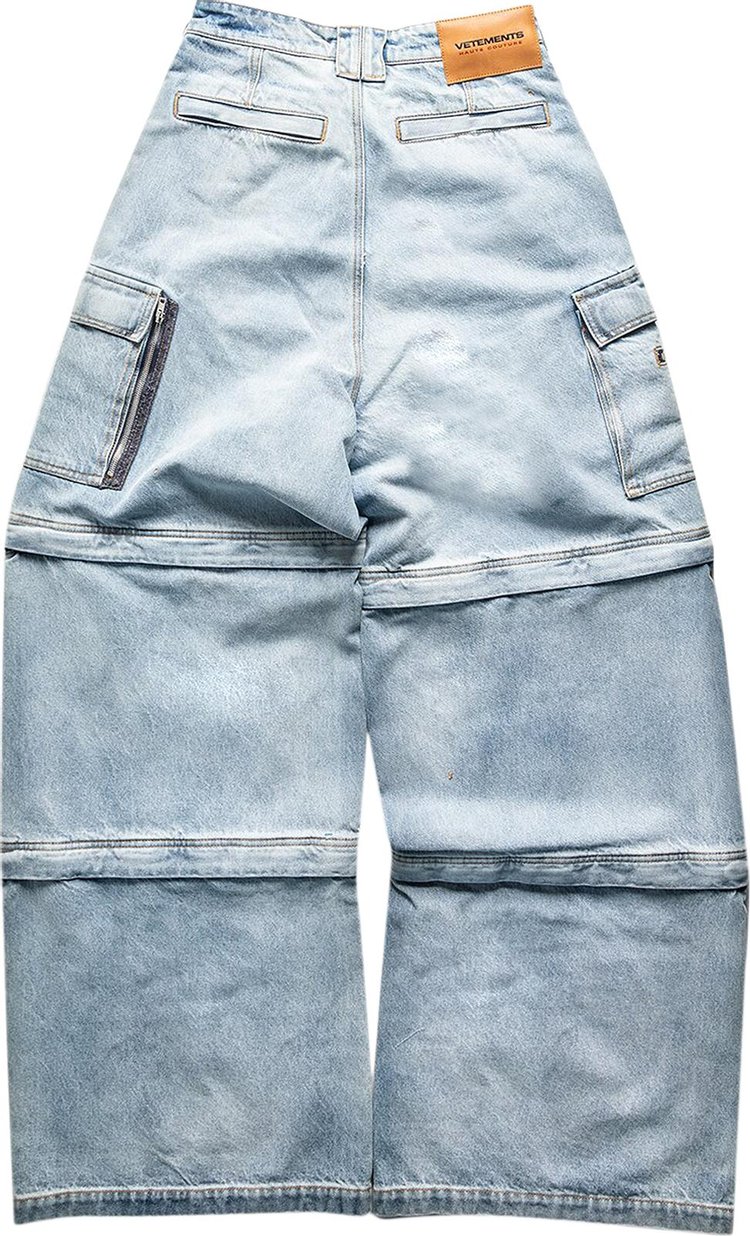 Vetements Big Shape Transformer Jeans Light Blue