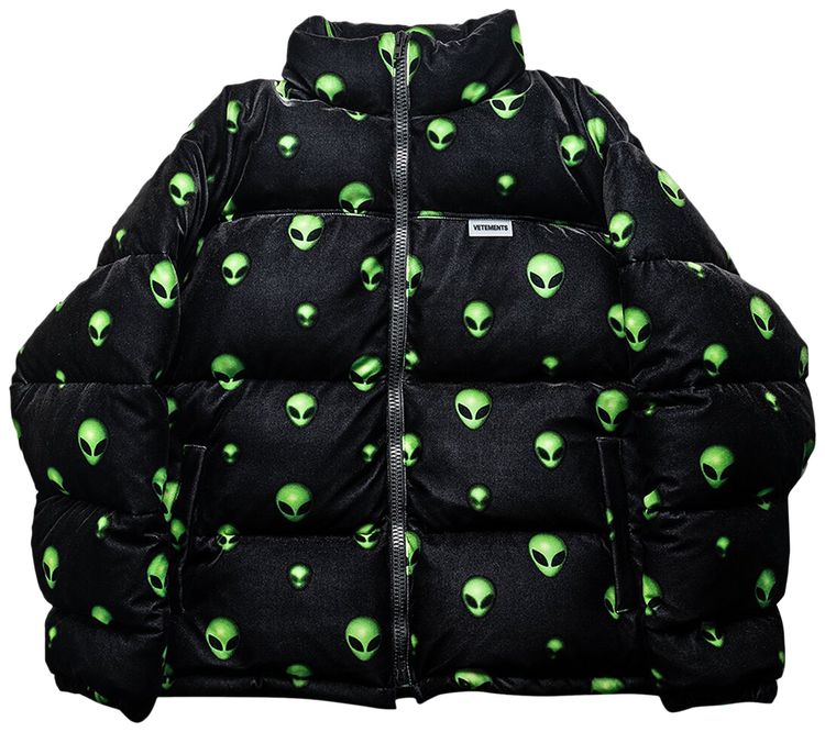 Vetements Extraterrestrial Velvet Puffer Jacket Black
