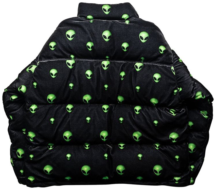 Vetements Extraterrestrial Velvet Puffer Jacket Black