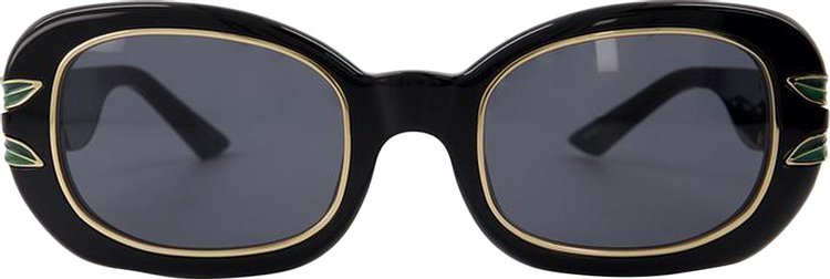 Casablanca Oval Sunglasses With Laurel Detail 'Black'