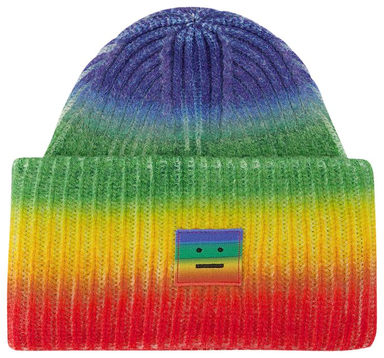 Acne Studios Face Patch Knit Beanie Multicolor