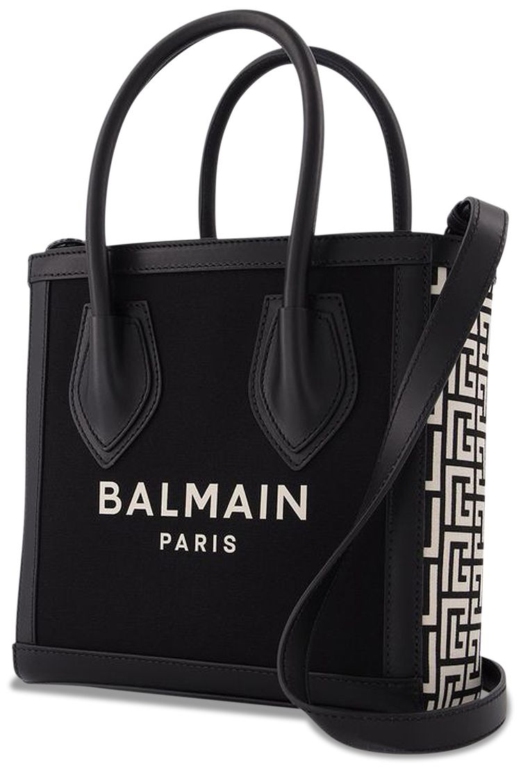Balmain B Army Monogram Logo Shopper Bag Black