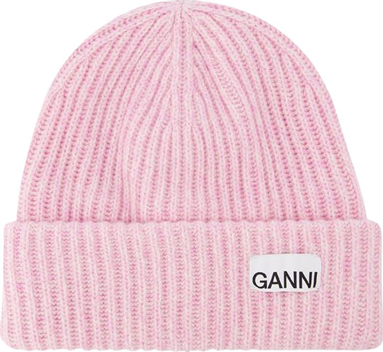 GANNI Rib Knit Acc Beanie 'Pink'