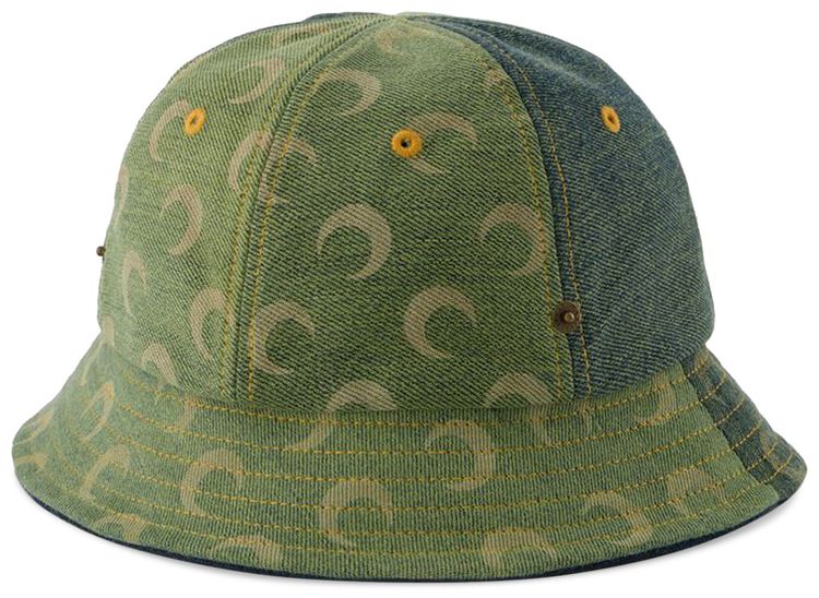 Marine Serre Denim Bell Hat Green