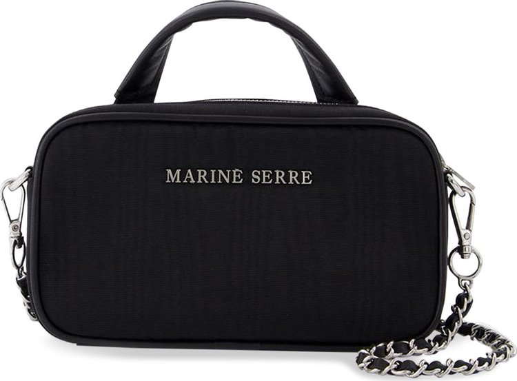 Marine Serre Recycled Nylon Moire Mini Madame Bag 'Black'