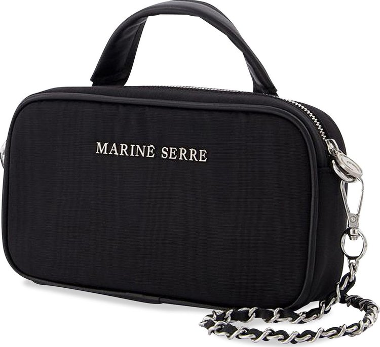 Marine Serre Recycled Nylon Moire Mini Madame Bag Black