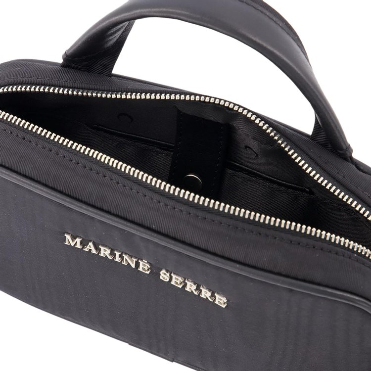 Marine Serre Recycled Nylon Moire Mini Madame Bag Black