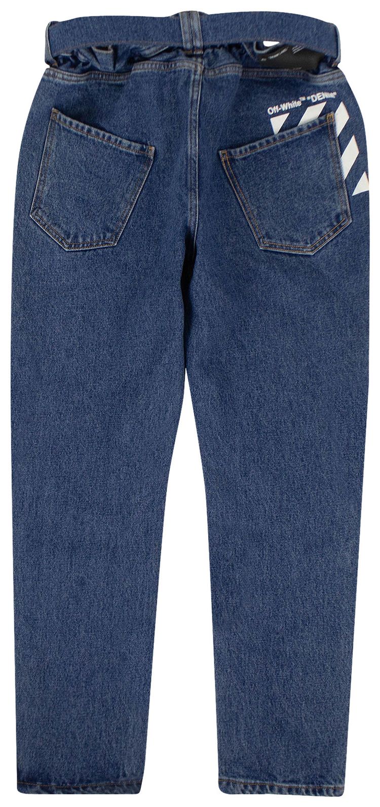 Off White Belted Skinny Denim Jeans Blue