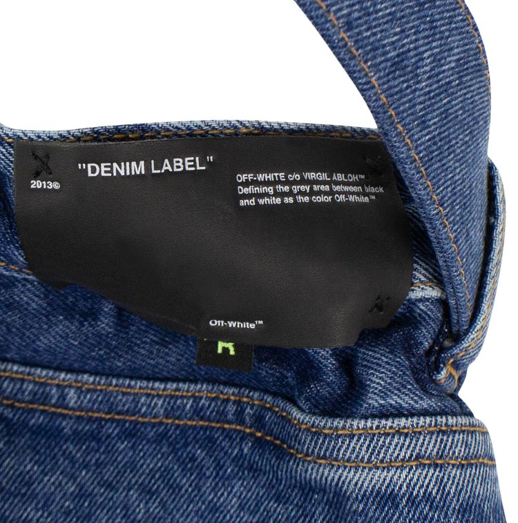 Off White Belted Skinny Denim Jeans Blue