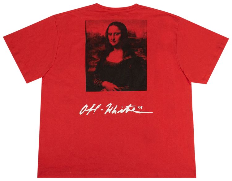 Off White Mona Lisa Oversized T Shirt Red