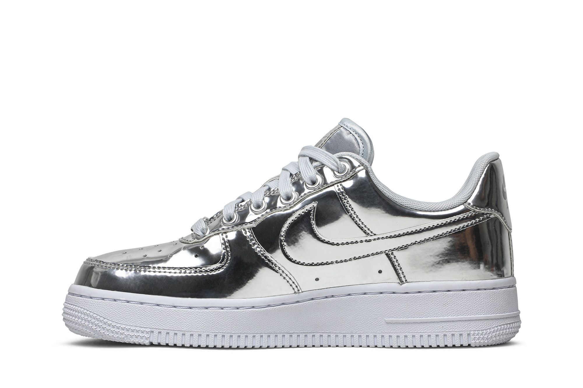 Nike air force one metallic silver hotsell