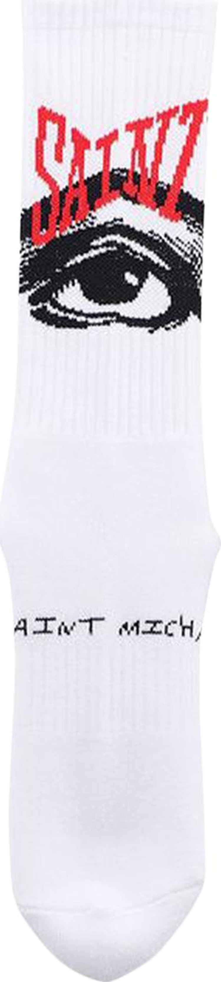 Saint Michael Eye Socks White