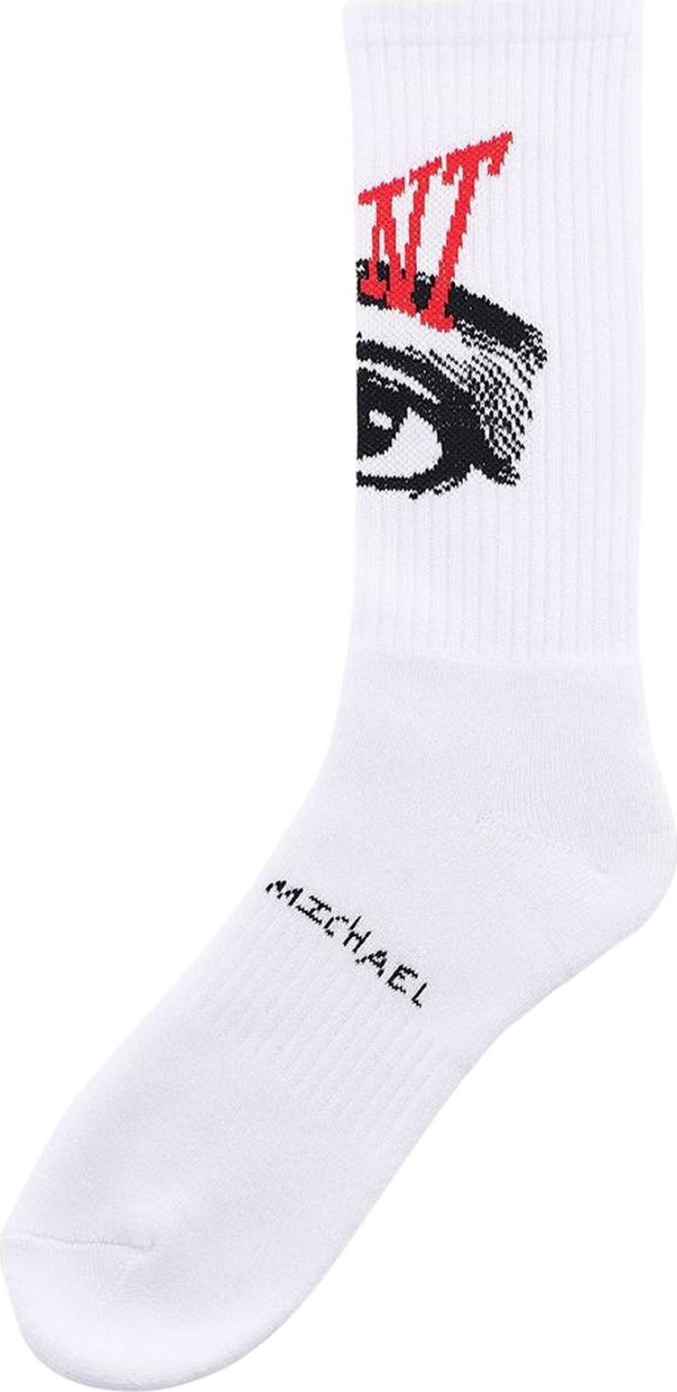 Saint Michael Eye Socks 'White'