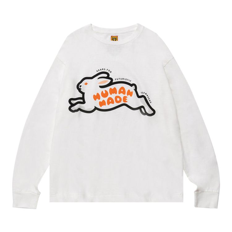 Human Made Rabbit Long Sleeve T Shirt White