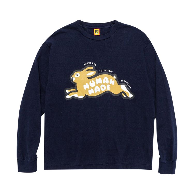 Buy Human Made Rabbit Long-Sleeve T-Shirt 'Navy' - HM24CS007 NAVY | GOAT