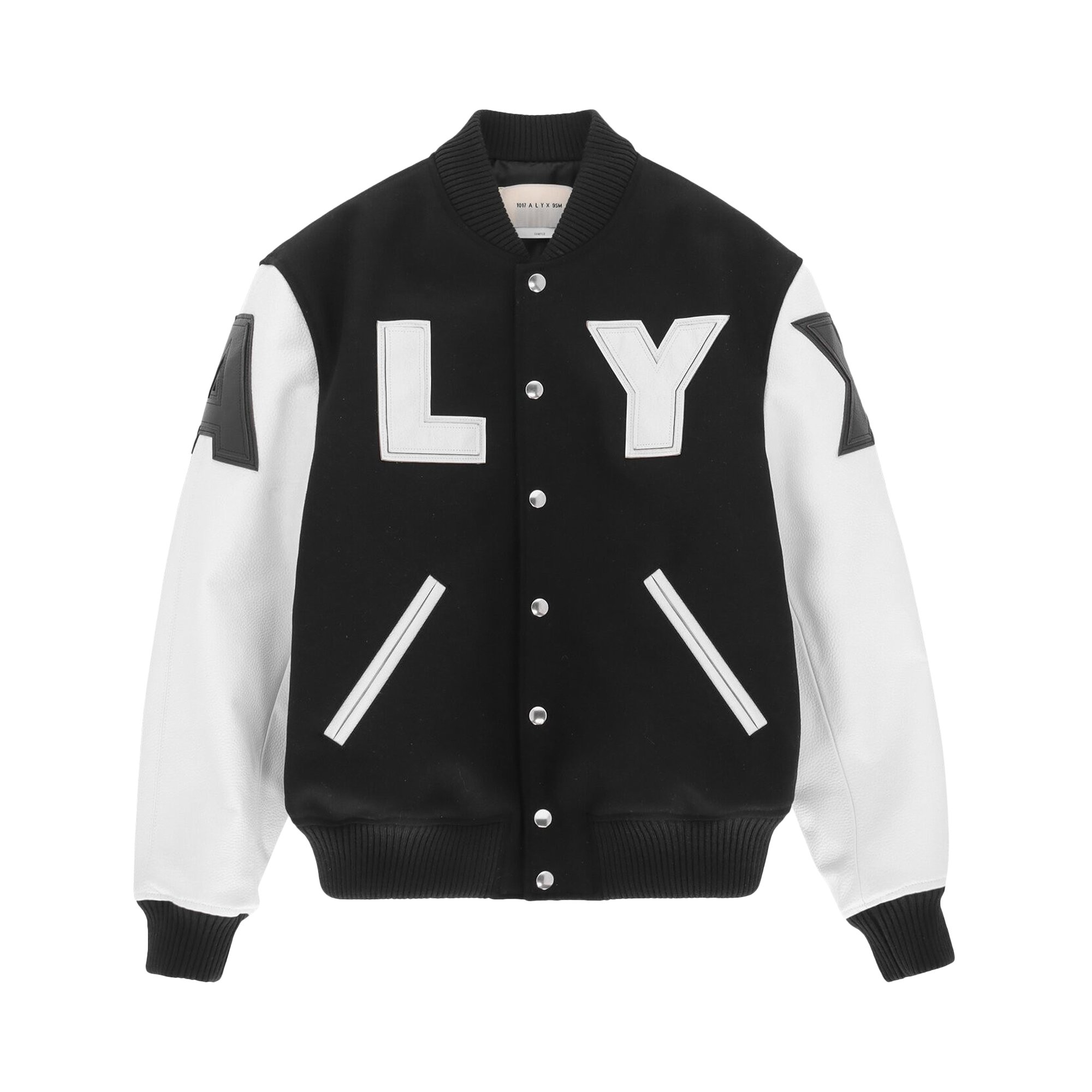 Buy 1017 ALYX 9SM Leather Patch Logo Varsity Jacket 'Black/White