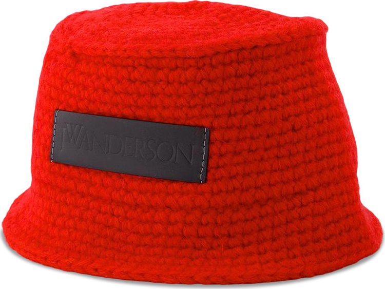 JW Anderson Synthetic Leather Bucket Hat 'Red'