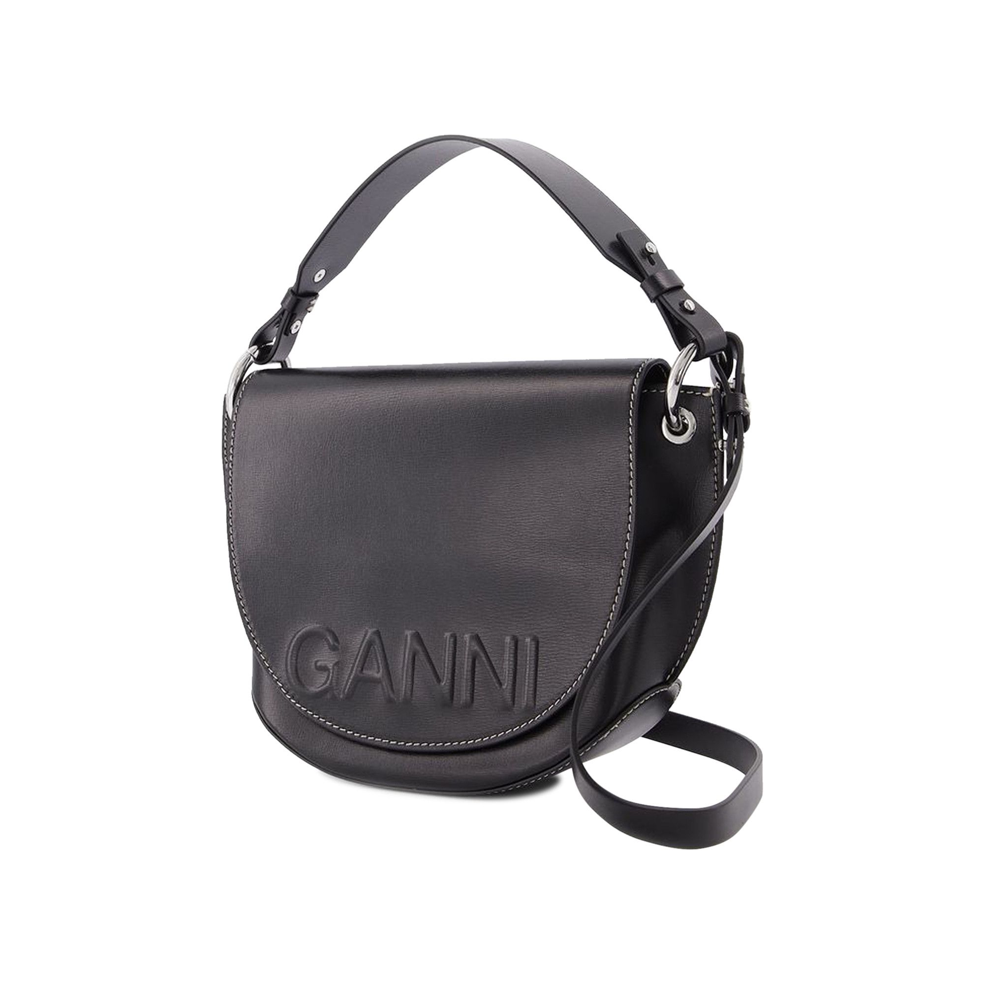 Buy GANNI Banner Nano Saddle Bag 'Black' - A4446 BLAC | GOAT