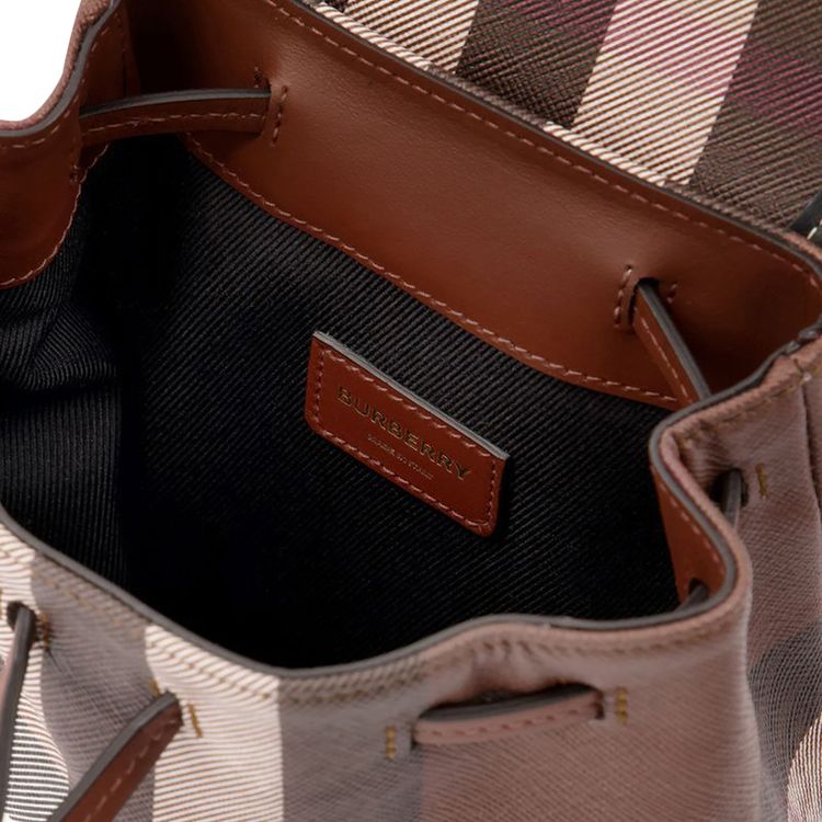 Burberry Check and Leather Micro Backpack Multicolor