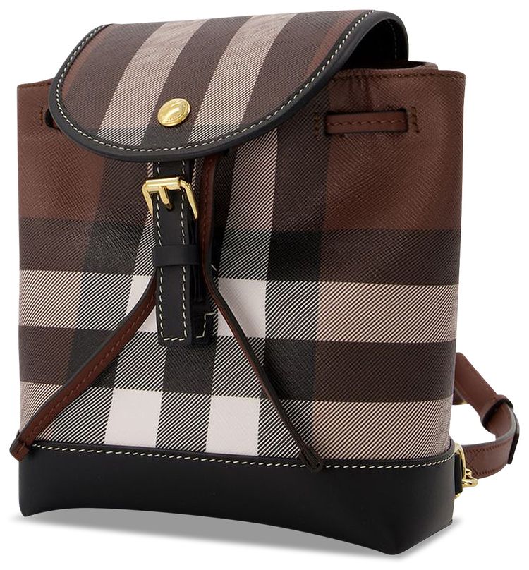 Burberry Check and Leather Micro Backpack Multicolor
