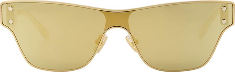 Bottega Veneta Metal Shield Square Sunglasses 'Gold'