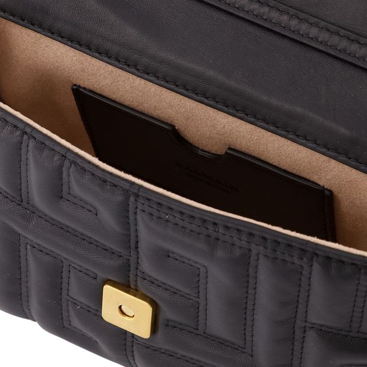 Balmain Small Quilted 1945 Soft Bag Black