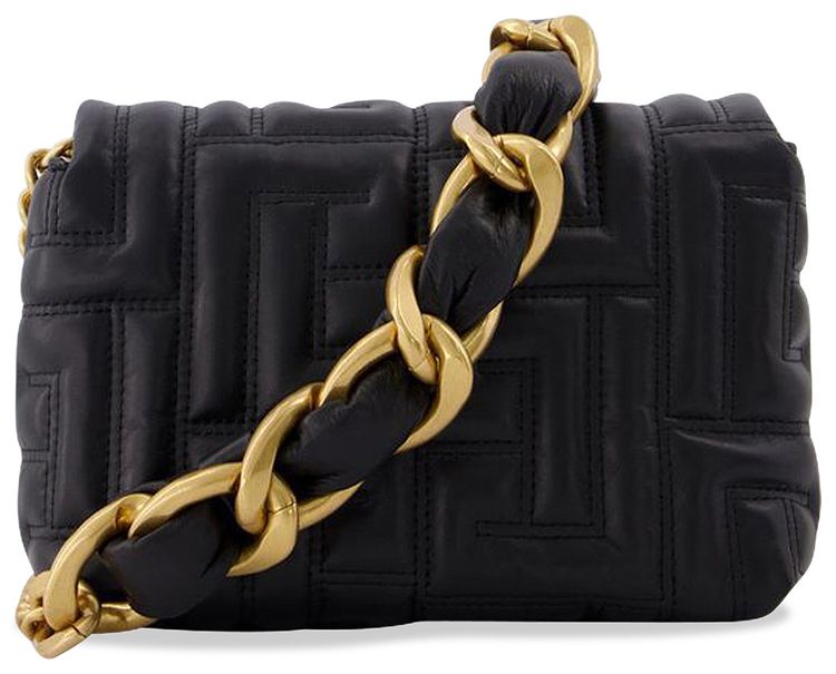 Balmain Small Quilted 1945 Soft Bag Black