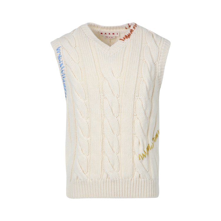 Marni Sleeveless V-Neck Sweater 'Natural White'