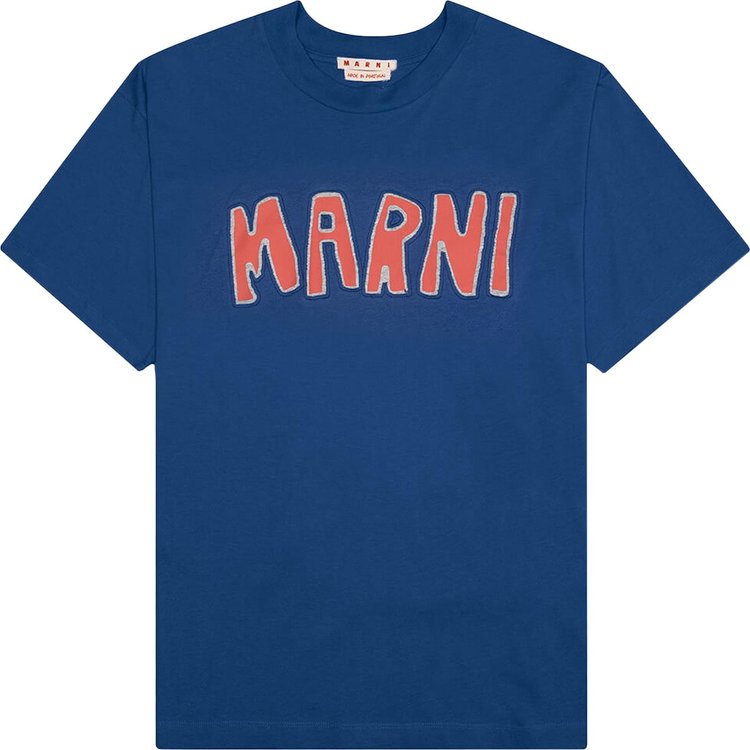 Buy Marni Logo T-Shirt 'Ocean' - HUMU0223P1 USCU70 CLB60 | GOAT